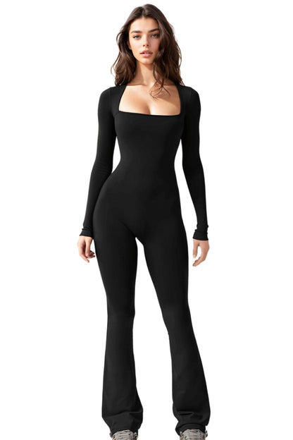 Long Sleeve Flared Jumpsuit